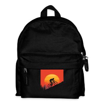 Silhouette de vététiste coucher de soleil - Sac à dos Enfant - noir - Devant