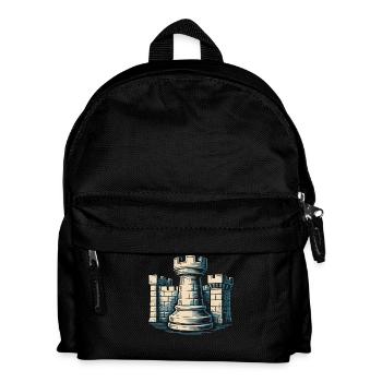 Chess Rook Fortress Schachspieler Vereinigen Sich - Kinder Rucksack - Schwarz - Vorne