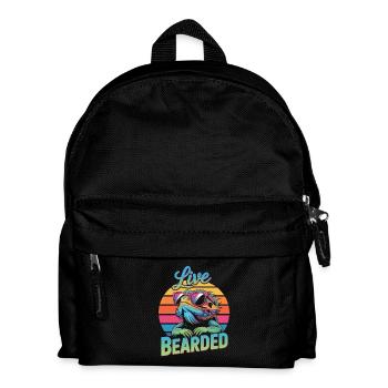 Live Bearded! Bartagame Reptil Terraristik - Kinder Rucksack - Schwarz - Vorne