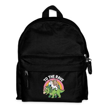 Zum Rave EDM Einhorn Faultier Dinosaurier - Kinder Rucksack - Schwarz - Vorne