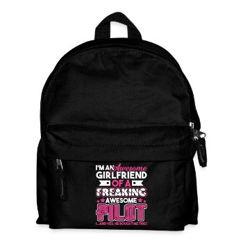 Pilot Proud Pilot Girlfriend - Kids' Backpack - black - Front