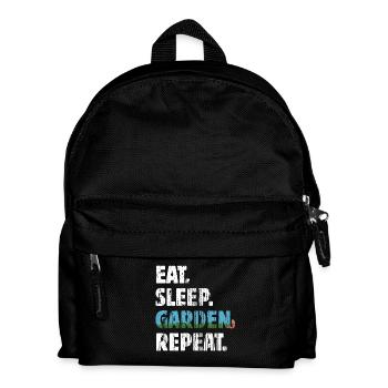 Manger dormir jardin répéter - Cadeau de jardinier - Sac à dos Enfant - noir - Devant