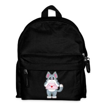 Katze Liebesbrief - Kinder Rucksack - Schwarz - Vorne