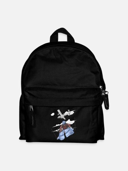 Aerial Skydive Pilot Illustration - Kids' Backpack - black
