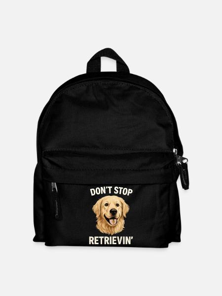 Don't Stop Retrievin' Lustiger Golden Retriever - Kinder Rucksack - Schwarz