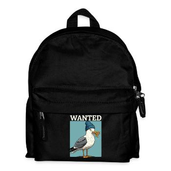 Wanted Seagull avec des frites bonnet illustration - Sac à dos Enfant - noir - Devant