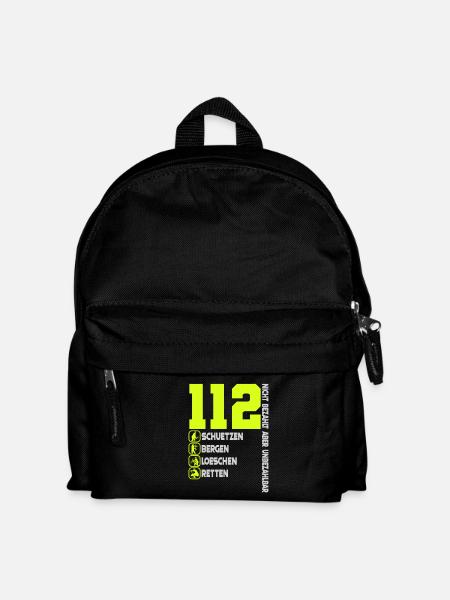 112 Feuerwehr Nicht Bezahlt Aber Unbezahlbar - Kinder Rucksack - Schwarz