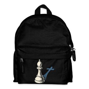 Schachspieler Bauer Design Schattenkreuz - Kinder Rucksack - Schwarz - Vorne