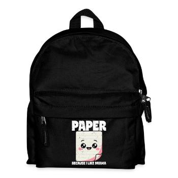 Paper Because I Like Drama - Scissors Stone Paper - Kids' Backpack - black - Front