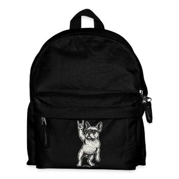 Rockmusik Lustige Französische Bulldogge Heavy - Kinder Rucksack - Schwarz - Vorne