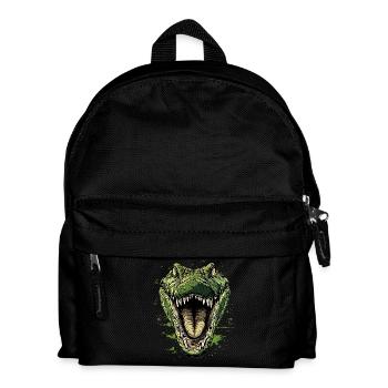 Krokodil Alligator Reptilien Kroko Liebe Krokodile - Kinder Rucksack - Schwarz - Vorne