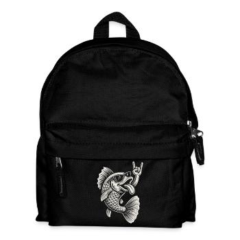 Rock Musique Poisson Drôle Metal Musique Rétro - Sac à dos Enfant - noir - Devant