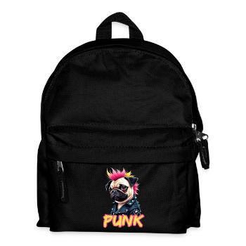 Punk Carlin avec mohawk et veste en cuir pour - Sac à dos Enfant - noir - Devant