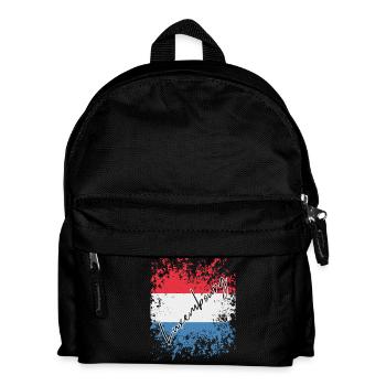 Luxemburger Grunge-Flagge, ich liebe Luxemburg - Kinder Rucksack - Schwarz - Vorne