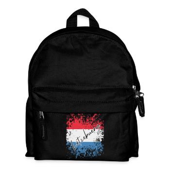 Luxemburger Grunge-Flagge, ich liebe Luxemburg - Kinder Rucksack - Schwarz - Vorne