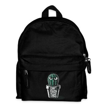 Can't Touch This – Lustiger Kaktus mit Spruch - Kinder Rucksack - Schwarz - Vorne