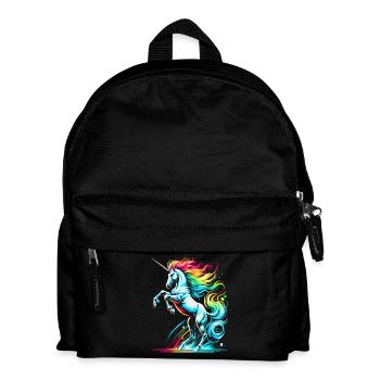 Vibrant néon licorne tolérance illustration - Sac à dos Enfant - noir - Devant