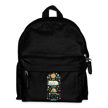 Manger Dormir Camp Répéter Funny Camper - Sac à dos Enfant - noir - Devant