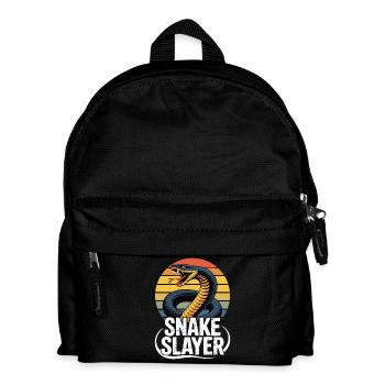 Snake hunter – Retro Schlange Design - Kinder Rucksack - Schwarz - Vorne