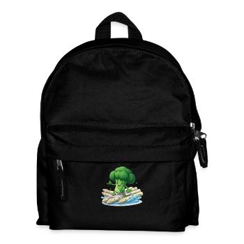 Brokkoli Veganer Surfer mit Spargel - Kinder Rucksack - Schwarz - Vorne