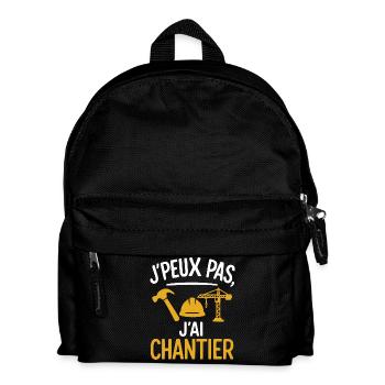 I can't, I have a construction site, design, humor, work - Kids' Backpack - black - Front
