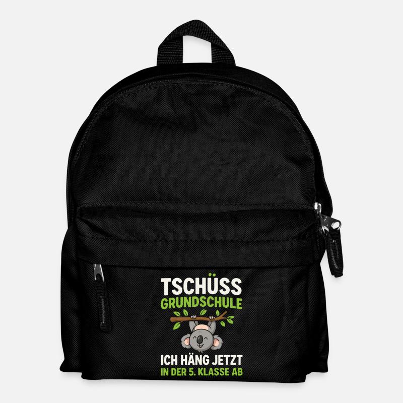 Tschüss Grundschule Koala 5. Klasse - Kinder Rucksack - Schwarz