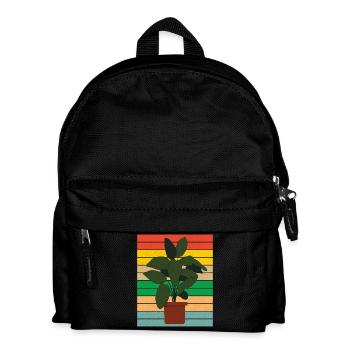 Potted houseplant flat retro - Kids' Backpack - black - Front