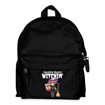 KOFFEIN VOR DEM HEXEN - HEXE HALLOWEEN - Kinder Rucksack - Schwarz - Vorne
