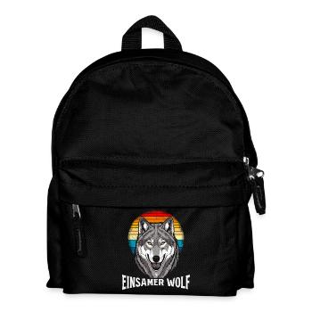 Alpha Wolf LONE WOLF Costume Funny - Kids' Backpack - black - Front