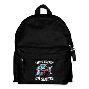 Ski Skifahrer Wintersport Life's better on slopes - Kinder Rucksack - Schwarz - Vorne