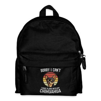 Chihuahua with Witty Slogan T-Shirt - Kids' Backpack - black - Front