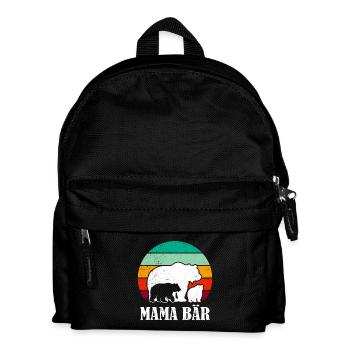 Werdende Mutter MAMA BÄR Bald Mama Lustig - Kinder Rucksack - Schwarz - Vorne