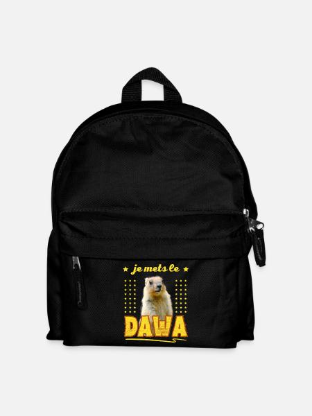 Je Mets le DAWA à la Montagne Marmotte - Sac à dos Enfant - noir