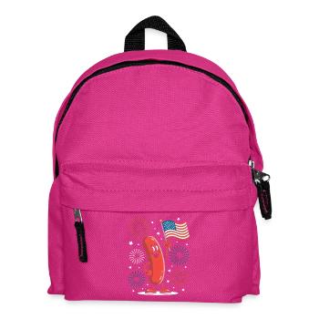  Patriotic Kawaii Sausage Independence Day 4th of - Kinder Rucksack - Fuchsia - Vorne