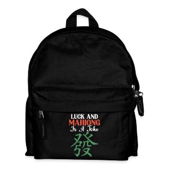 Luck and Mahjong is a joke - Kids' Backpack - black - Front