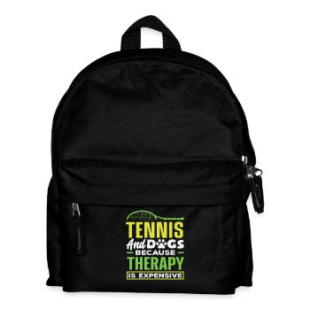 Tennis et chiens parce que la thérapie coûte cher - Sac à dos Enfant - noir - Devant