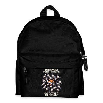 Perk active: +10 Camouflage | Introverted - Kids' Backpack - black - Front