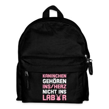 KANINCHEN GEHÖREN INS HERZ NICHT LABOR Gegen - Kinder Rucksack - Schwarz - Vorne