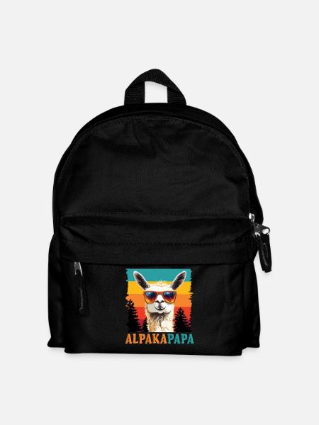 Väter ALPAKAPAPA Retro Lama Lustiges - Kinder Rucksack - Schwarz