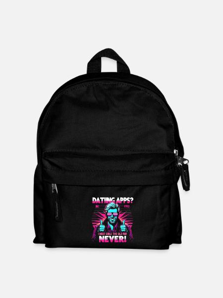 Dating apps? I meet girls the old way - never! - Kids' Backpack - black