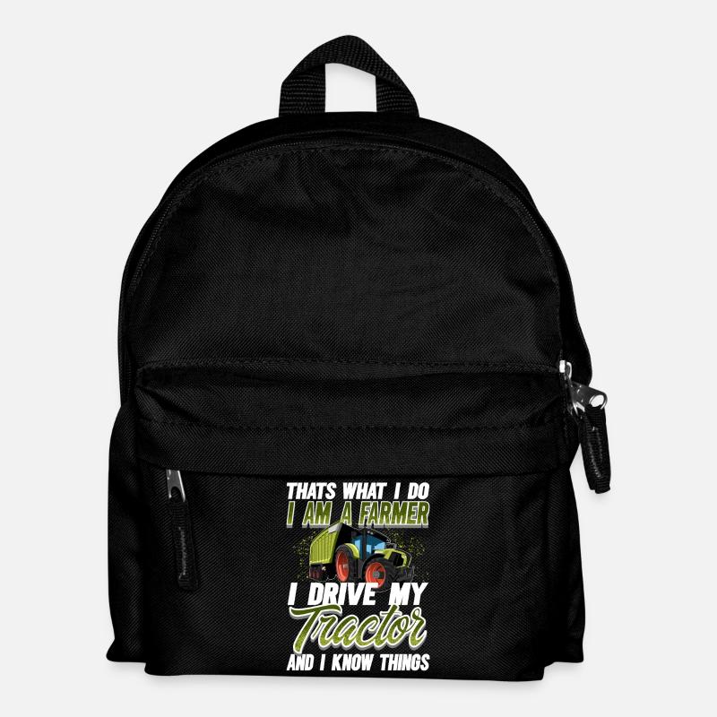 Traktor Landwirt - Kinder Rucksack - Schwarz