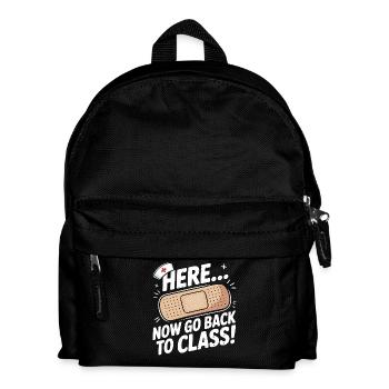 Humorous school hat motif for the start of school - Kids' Backpack - black - Front