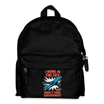 Flugbegleiter Kabinencrew Leben Luftfahrt - Kinder Rucksack - Schwarz - Vorne