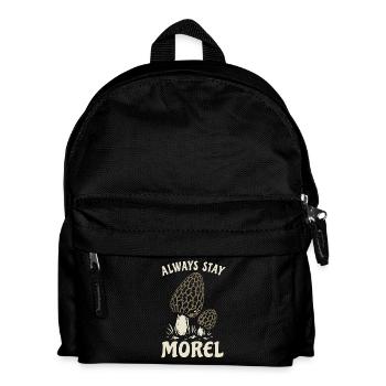 Morchel,  Always stay morel, Wortspiel - Kinder Rucksack - Schwarz - Vorne
