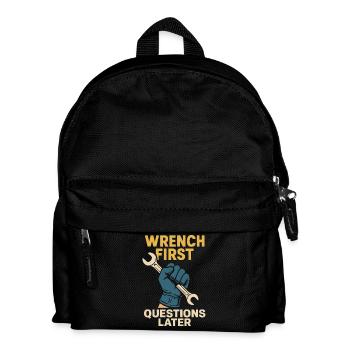 Auto Mechaniker Humor lustiger Schrauber Spruch - Kinder Rucksack - Schwarz - Vorne