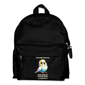 Soundtrack: Endloses Zwitschern | Wellensittich - Kinder Rucksack - Schwarz - Vorne