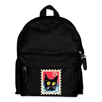 Artful cat as a stamp - Kids' Backpack - black - Front