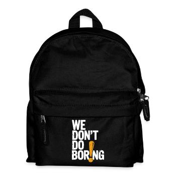 We Don’t Do Boring with Exclamation Point - Kids' Backpack - black - Front