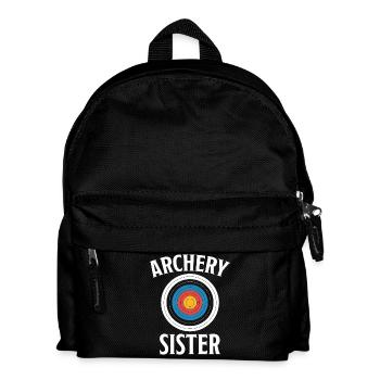 Bogenschießen Spruch Schwester Bogenschießen - Kinder Rucksack - Schwarz - Vorne