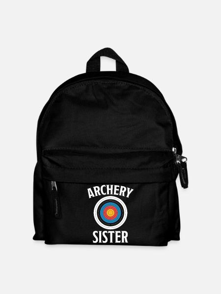 Bogenschießen Spruch Schwester Bogenschießen - Kinder Rucksack - Schwarz